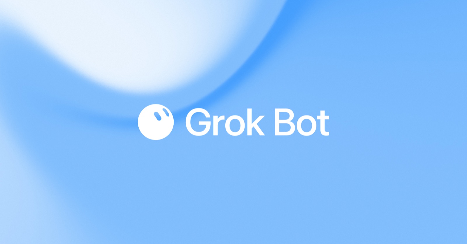 Logo de Grok Bot sobre un fondo degradado azul